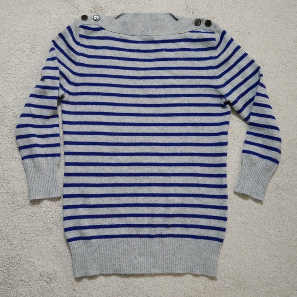 DEMYLEE New York stripped 100% Cashmere sweater - Picture 1 of 6
